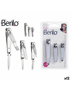 Nail clipper Berilo 1703239 Silver Metal (12 Units)