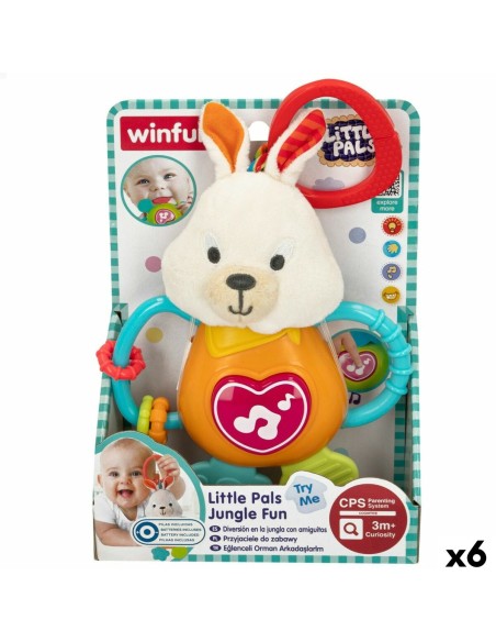 Rattle Cuddly Toy Winfun 14 x 19 x 6,5 cm (6 Units)