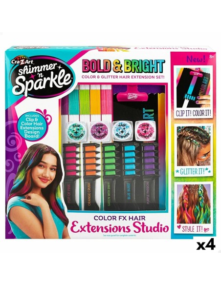 Hair Dressing Set Cra-Z-Art Hair extensions (4 Units)