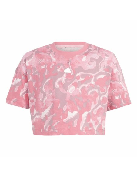 Child's Short Sleeve T-Shirt Adidas Jg Fi Aop Pink