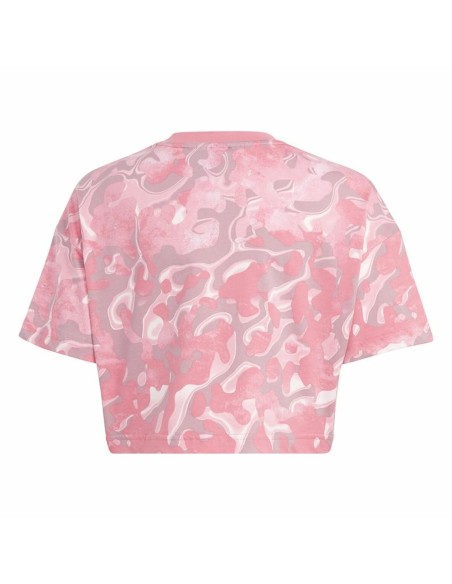 Child's Short Sleeve T-Shirt Adidas Jg Fi Aop Pink
