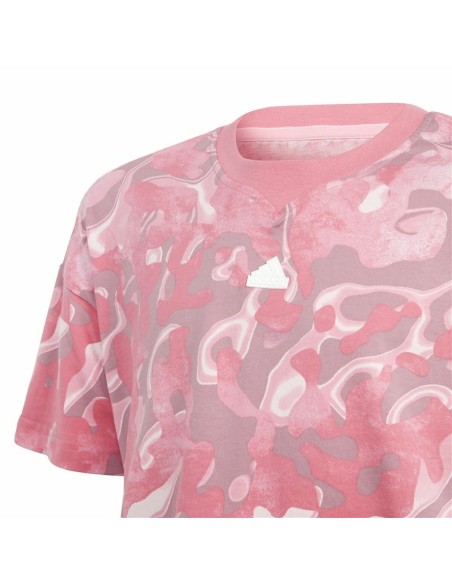 Child's Short Sleeve T-Shirt Adidas Jg Fi Aop Pink