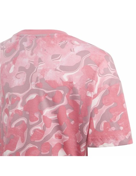 Child's Short Sleeve T-Shirt Adidas Jg Fi Aop Pink