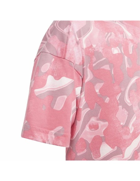 Child's Short Sleeve T-Shirt Adidas Jg Fi Aop Pink