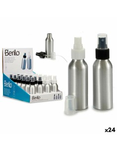 Atomiser Bottle Berilo CH9979-2 White Black Transparent Silver Aluminium polypropylene 100 ml (24 Units)