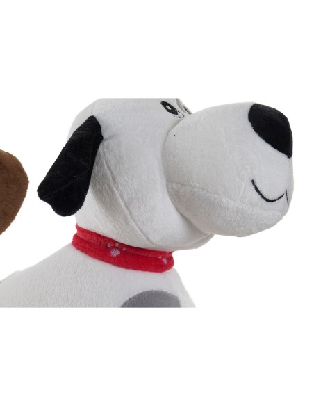 Fluffy toy Home ESPRIT White Brown Grey Polyester Dog 22 x 21 x 26 cm (4 Units)
