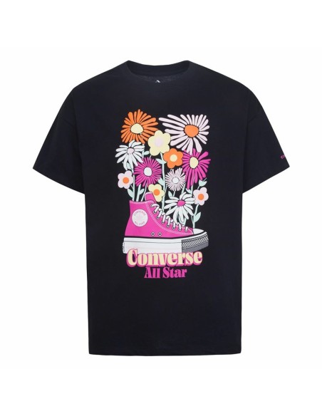 Child's Short Sleeve T-Shirt Converse Boyfriend Graphicrt Black