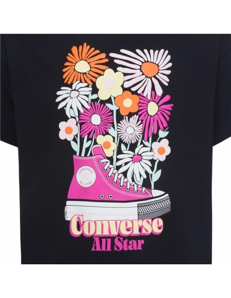Child's Short Sleeve T-Shirt Converse Boyfriend Graphicrt Black