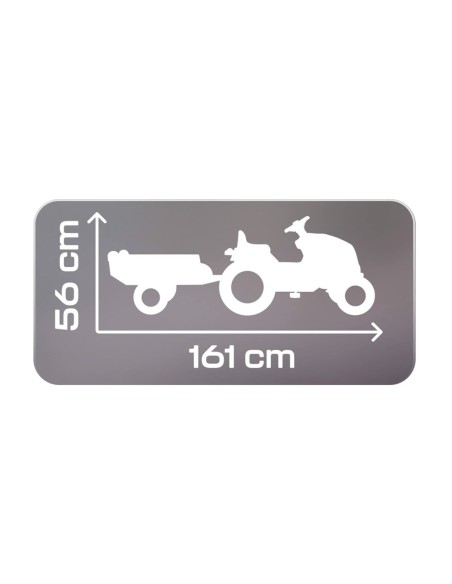 Pedal Tractor Smoby Stronger XXL Grey 161 x 56 cm Trailer