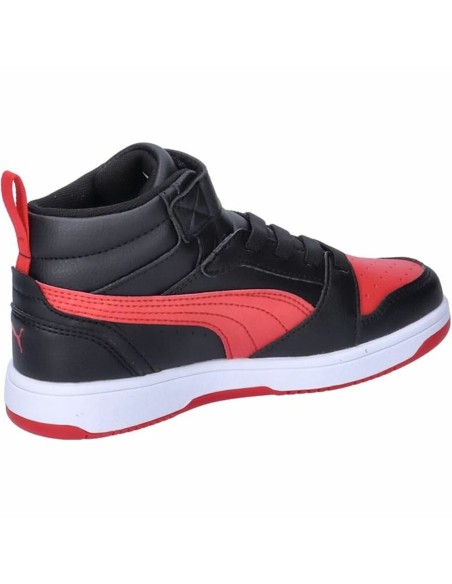 Sports Shoes for Kids Puma Rebound V6 Mid Black Red