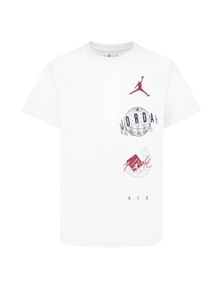 Child's Short Sleeve T-Shirt Nike JDB AIR GLOBE JORDAN SS TEE 95D121 001 White