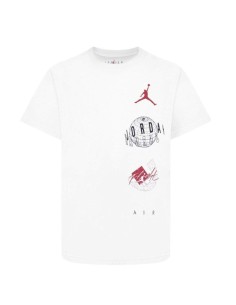 Child's Short Sleeve T-Shirt Nike JDB AIR GLOBE JORDAN SS TEE 95D121 001 White 2
