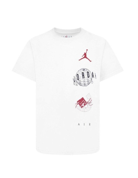 Child's Short Sleeve T-Shirt Nike JDB AIR GLOBE JORDAN SS TEE 95D121 001 White