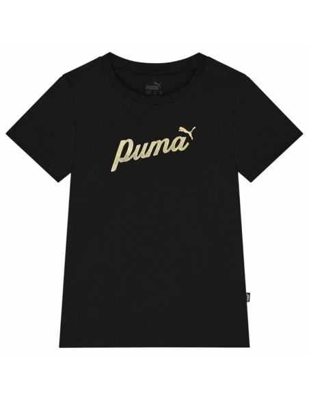 Child's Short Sleeve T-Shirt Puma Ess+ Script Metallic G