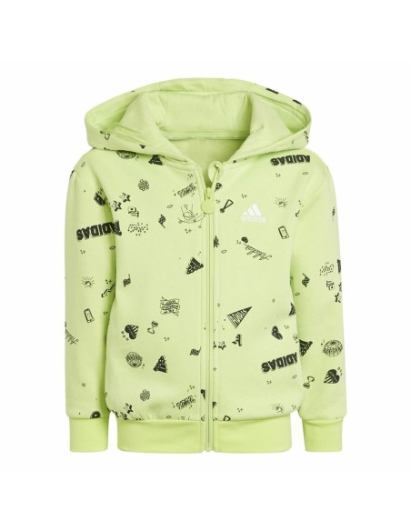 Children’s Tracksuit Adidas Lk Bluv Q3 Green 2 Pieces