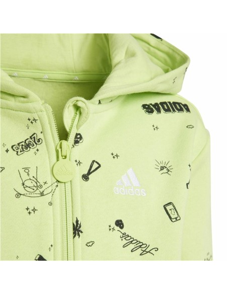 Children’s Tracksuit Adidas Lk Bluv Q3 Green 2 Pieces