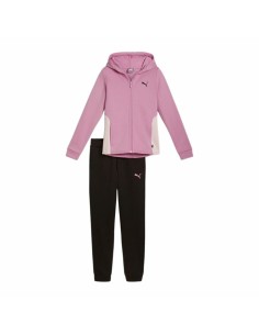Children’s Tracksuit Puma Hooded Sweat Suit Fleece Cl Black Pink 2 Pieces