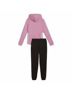 Children’s Tracksuit Puma Hooded Sweat Suit Fleece Cl Black Pink 2 Pieces 2