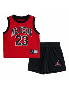 Children's Sports Outfit Jordan Muscle Short Black Red 2 Pieces