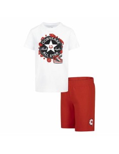 Children's Sports Outfit Converse Squiggle S/Se+Ft White Red 2 Pieces