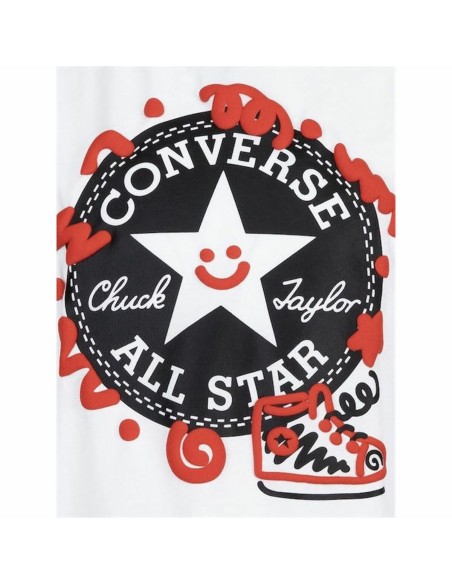 Children's Sports Outfit Converse Squiggle S/Se+Ft White Red 2 Pieces