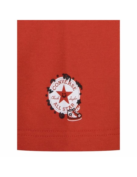 Children's Sports Outfit Converse Squiggle S/Se+Ft White Red 2 Pieces