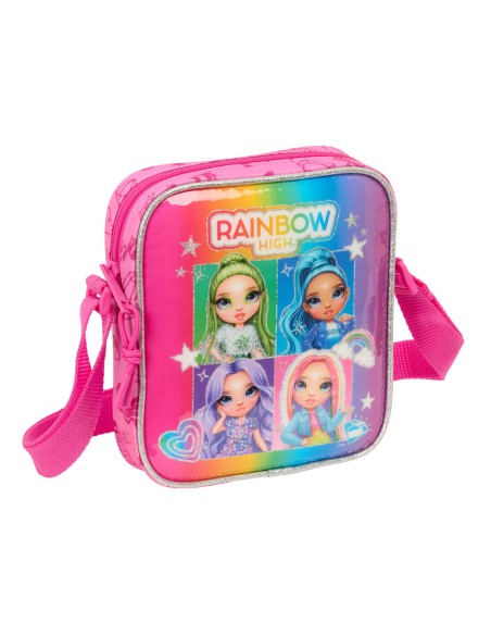 Shoulder Bag Rainbow High Shine Multicolour 16 x 18 x 4 cm