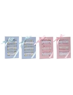 Bib Set Home ESPRIT Pink Sky blue Cotton 19 x 29 x 3 cm (4 Units)