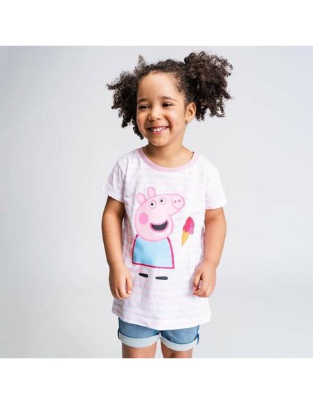 Child's Short Sleeve T-Shirt Peppa Pig Pink 6 Years