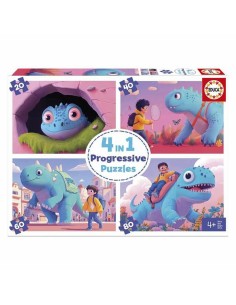 4-Puzzle Set Educa Friendly Dinosaurs