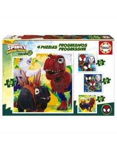 4-Puzzle Set Educa Dino Spidey (4 Units)