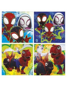 4-Puzzle Set Educa Dino Spidey (4 Units) 2