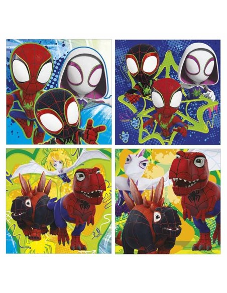 4-Puzzle Set Educa Dino Spidey (4 Units)