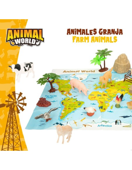 Animal figures Colorbaby 19 Pieces Farm Plastic 13 x 8 x 3 cm (6 Units)