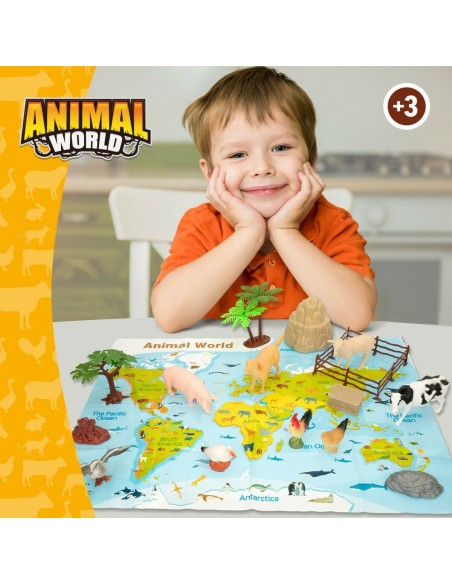 Animal figures Colorbaby 19 Pieces Farm Plastic 13 x 8 x 3 cm (6 Units)