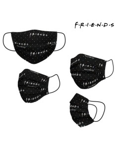 Hygienic Reusable Fabric Mask Friends black