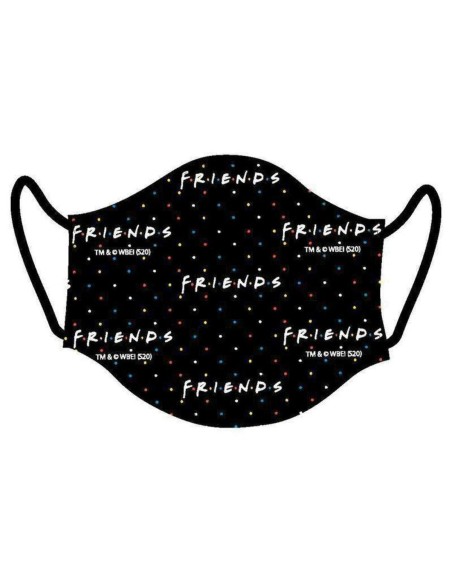 Hygienic Reusable Fabric Mask Friends black