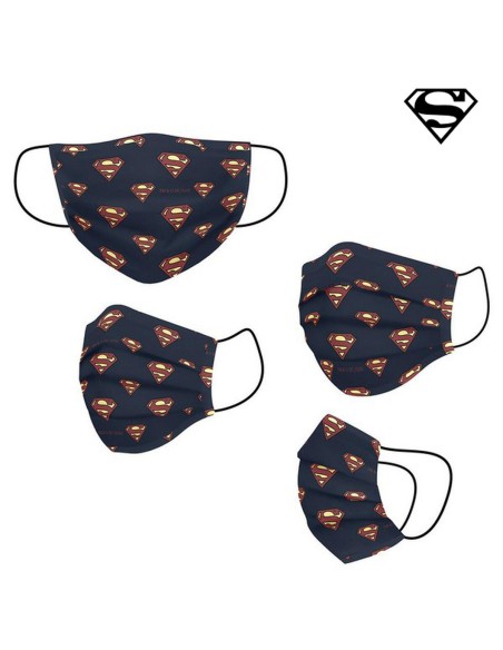 Hygienic Reusable Fabric Mask Superman Blue Children's