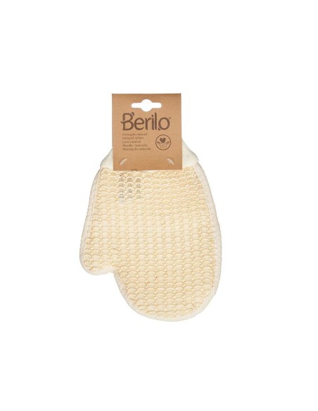 Exfoliating Mitt Berilo B7083-12 White Beige (12 Units)
