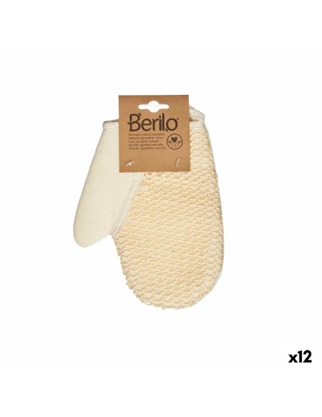 Exfoliating Mitt Berilo B7083-10 White Beige (12 Units)