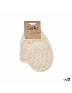 Exfoliating Mitt Berilo B7081-12 White Beige (12 Units)