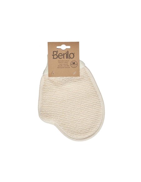 Exfoliating Mitt Berilo B7081-12 White Beige (12 Units)