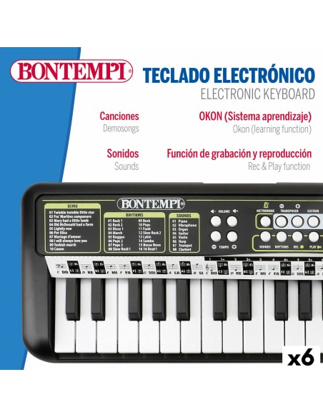 37-Key Keyboard Bontempi 42 x 4 x 15 cm (6 Units)