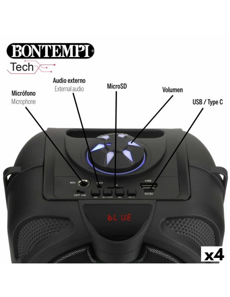 Speaker with Karaoke Microphone Bontempi 4 Units