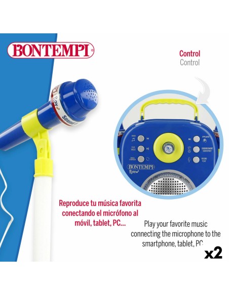 Speaker with Karaoke Microphone Bontempi 2 Units