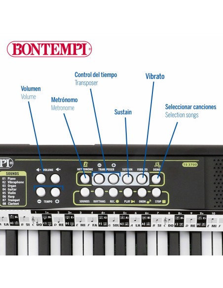 37-Key Keyboard Bontempi 42 x 4 x 15 cm (6 Units)
