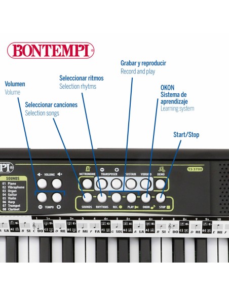 37-Key Keyboard Bontempi 42 x 4 x 15 cm (6 Units)