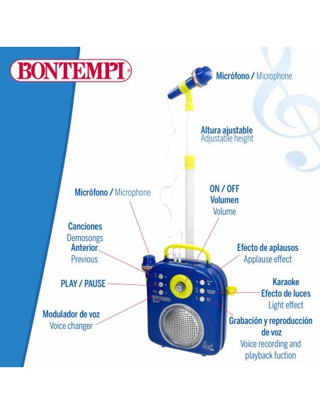Speaker with Karaoke Microphone Bontempi 2 Units
