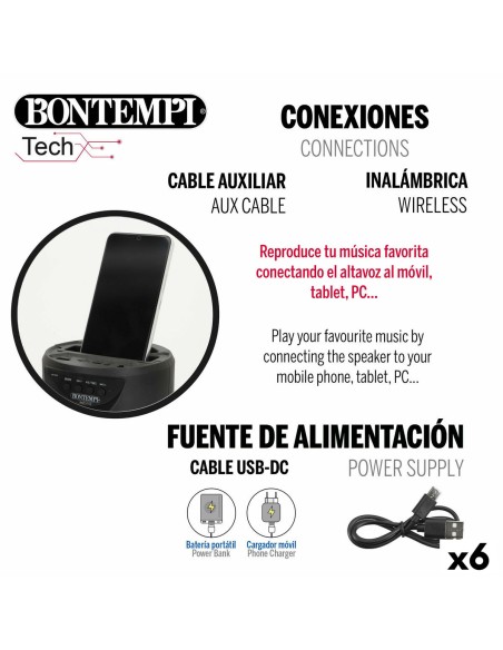 Speaker with Karaoke Microphone Bontempi 6 Units