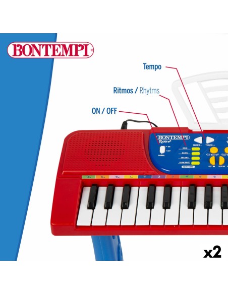 37-Key Keyboard Bontempi 43 x 56 x 23 cm (2 Units)